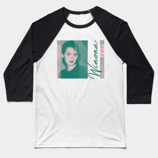 Winona Ryder • #2 • • • •  1990s Aesthetic Design Baseball T-Shirt